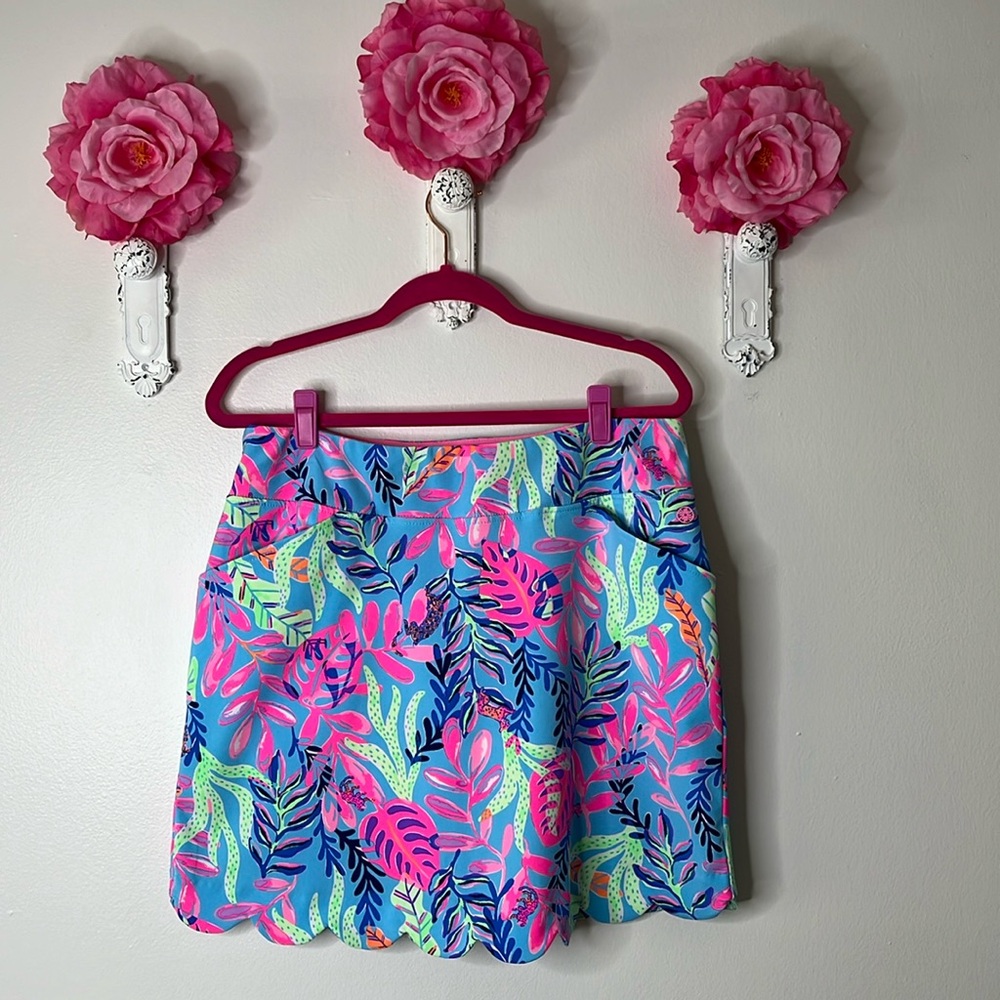 Lilly Pulitzer Monica Scallop Skort UPF50+, Porto Blue You’ve  Been Spotted, 10.